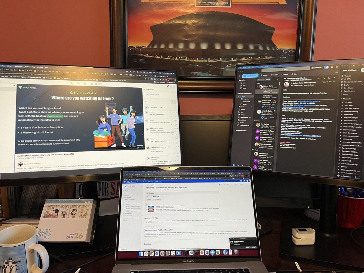 #VueJSNation watching from home office in New Hampshire in between work tasks.