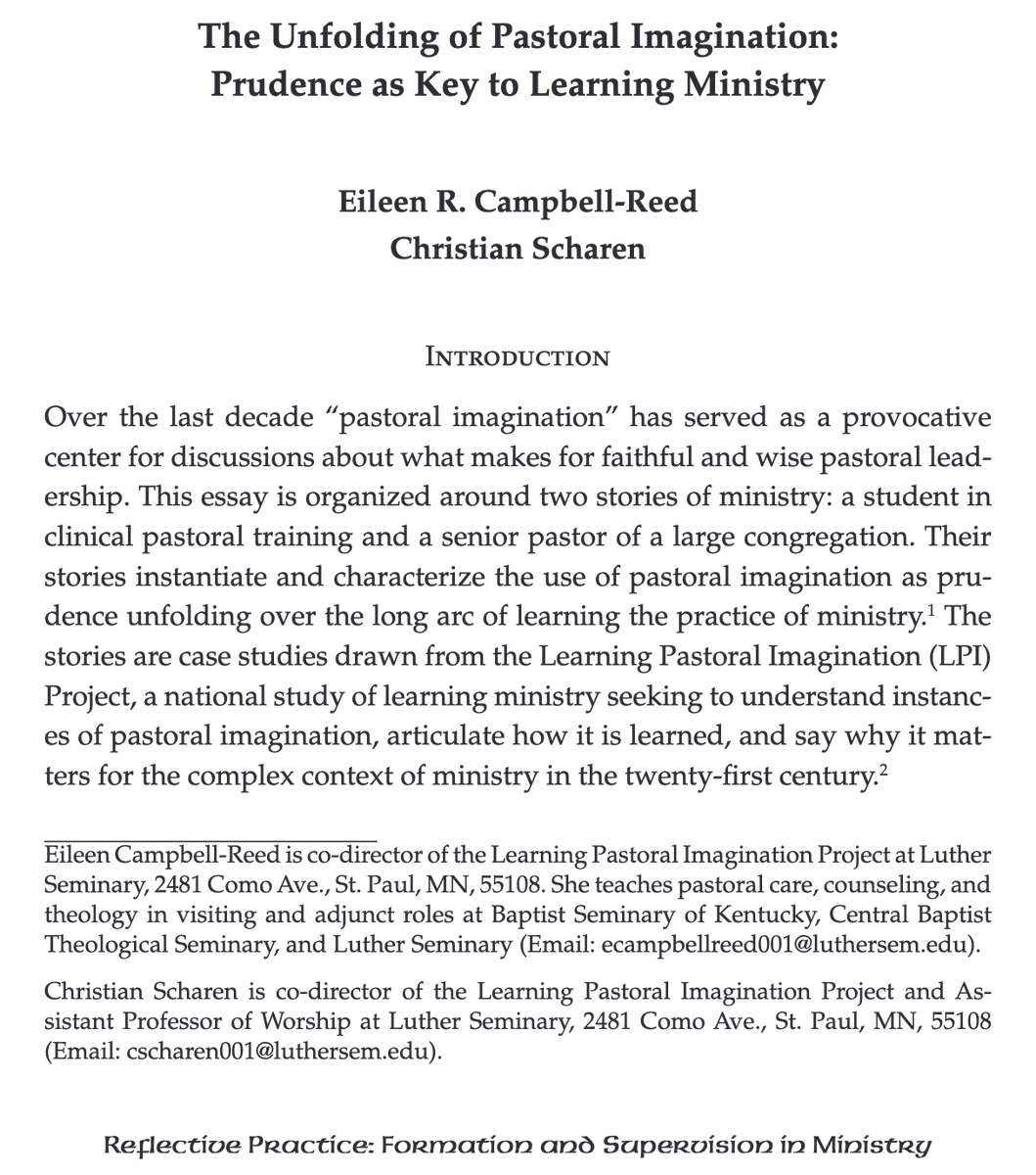 ecampbellreed's tweet image. Here's a good place to dig in a little (open access) on wisdom (prudence) in the practice of ministry. 😃  
journals.sfu.ca/rpfs/index.php…