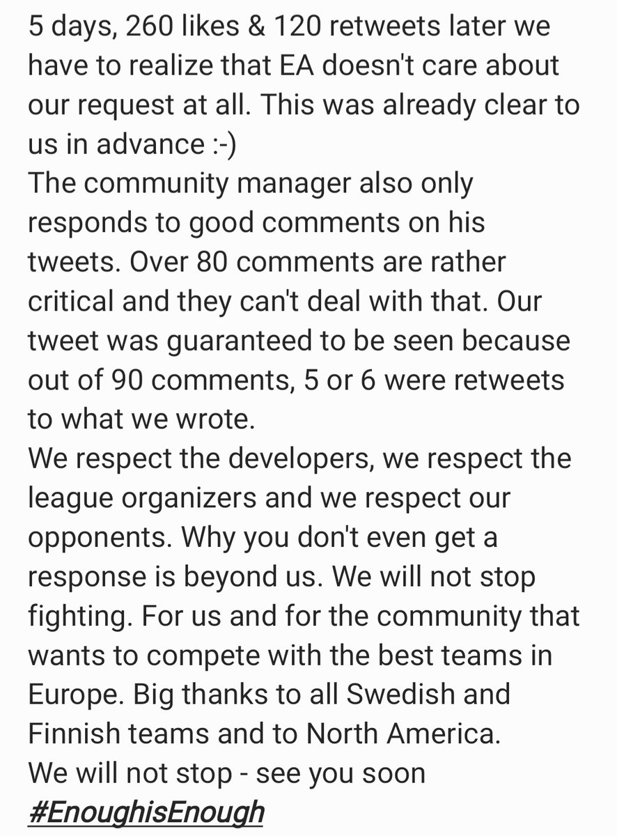 ⛔ #EnoughisEnough ⛔
<a href="/TheClapperton/">Clappy</a> <a href="/EASPORTSNHL/">EA SPORTS NHL</a>