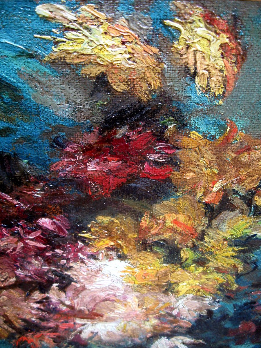 Another CLOSE UP DETAIL-Vincent van Gogh's "Vase of Spring Blooms" 1886 arrival in Paris👨‍🎨