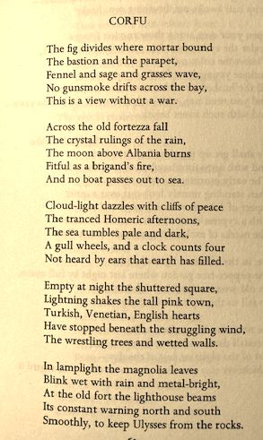 DorsetWriter's tweet photo. #Corfu #BeforeTheDurrells #WilliamPlomer

William Plomer went to Athens in 1930 and spent several months in Corfu. This poem, 'Corfu', was first published in 1932. From William Plomer, Collected Poems, J. Cape, 1960. https://t.co/N4ytMvCM16