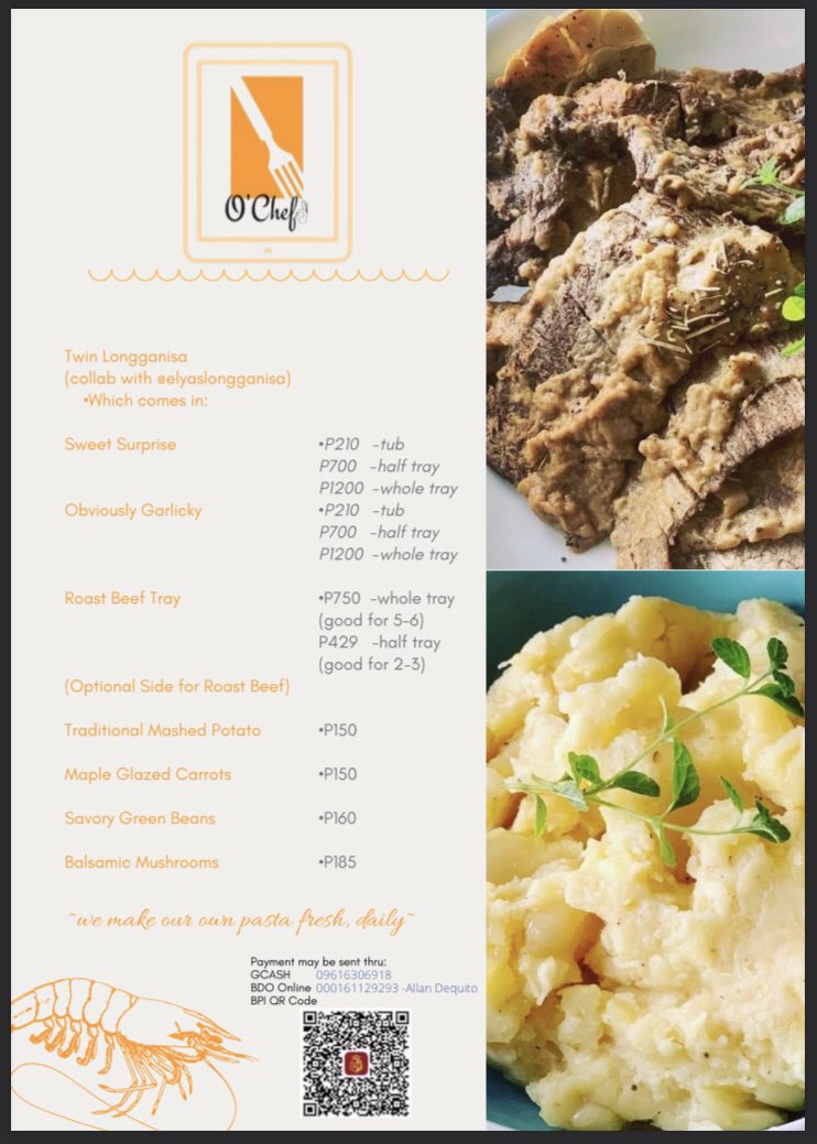 MrLonelybuddy's tweet photo. Another reason para itry nyo ang #Ochef fresh hand made pasta, roast beef/ pork, and sweets! Gaya ni Vp @lenirobredo serbisyong totoo and tapat lamang po ang aming handog dito, that’s bukod sa napaka yummy ng aming food items 🤩☺️😁👌🏼 Check out our menu: https://t.co/vHaGtn1E1w