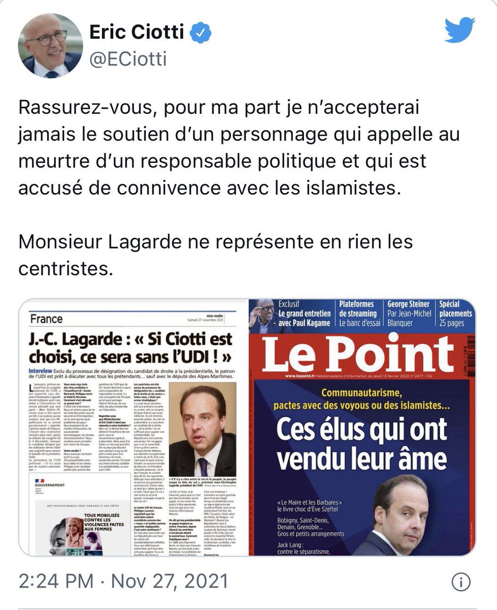 tcabarrus's tweet photo. Là, on se dit qu'entre #JCLagarde et #ECiotti, la #candidateLR #VPecresse est aussi libre qu'un bout de métal chauffé à blanc coincé entre le marteau et l'enclume. https://t.co/sJj38hkm7F