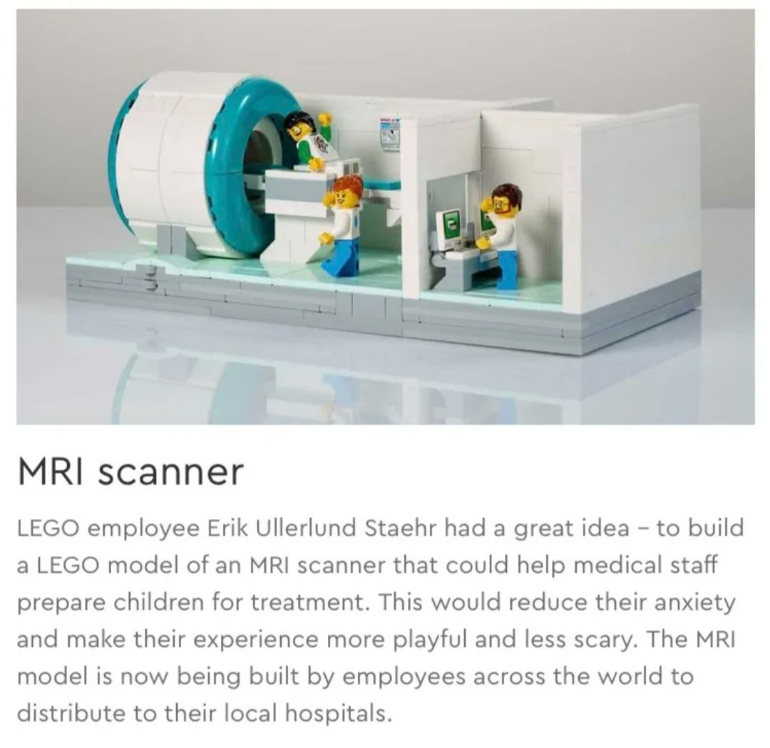 Another reason why we love @lego !!!  They are donating builds of MRI scanners to hospitals so the process can be explained to children to relieve any anxiety.  

Thanks to <a href="/lolugclub/">LOLUG</a> and <a href="/BrickFanatics/">Brick Fanatics</a> for the info.

brickfanatics.com/lego-donating-…

#legonews #kcbricklab #legohospital