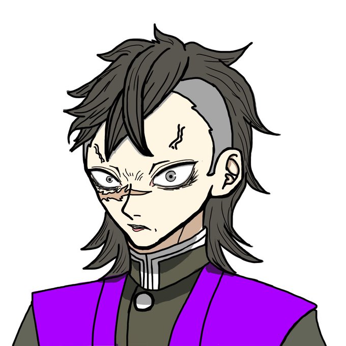 AOIさんがTwitterに投稿した不死川玄弥(鬼滅の刃)のイラスト。