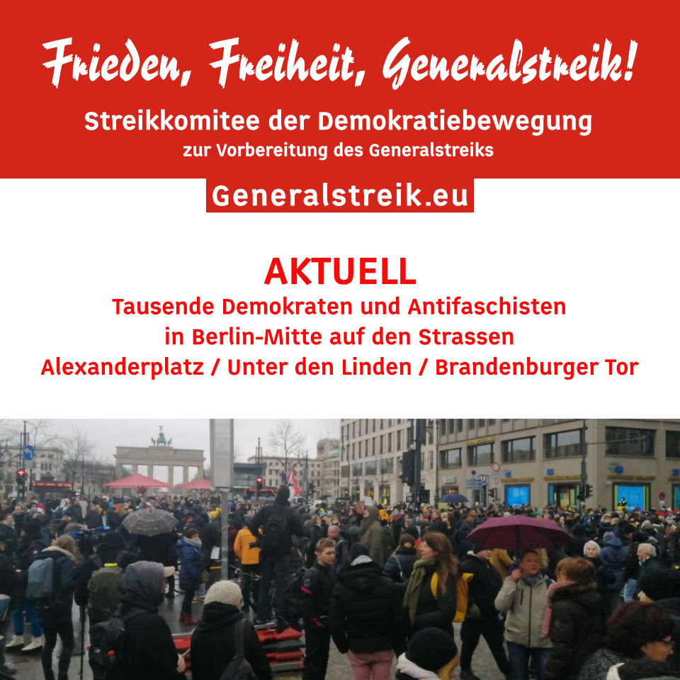 Tausende Demokraten und Antifaschisten in Berlin-Mitte auf den Strassen