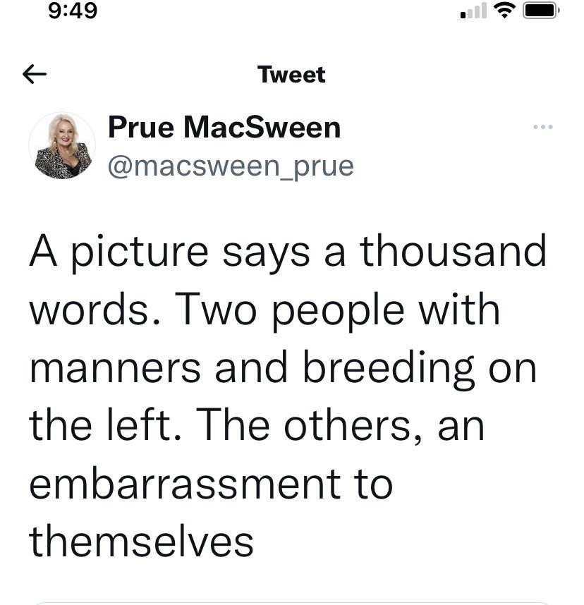 Breeding...

They "breed" animals,

like you <a href="/macsween_prue/">Prue MacSween</a>...

and yes, you are an embarrassment to your breeding.