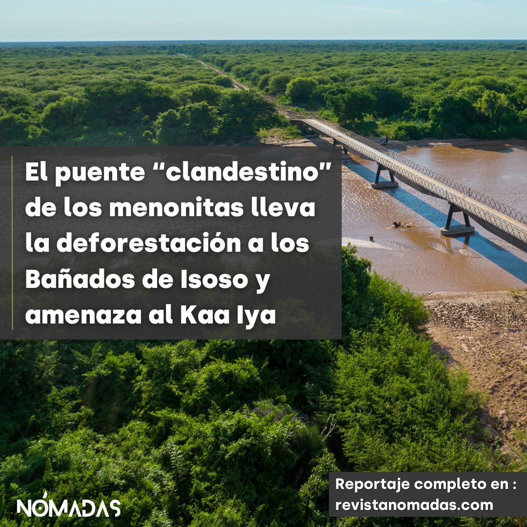 revista_nomadas's tweet photo. ¿En qué país se puede construir un puente sin que nadie se entere?
Lee la investigación aquí 👉🏽 https://t.co/cTd2B8BKHG
#Chaco #Deforestacion #Bolivia #MedioAmbienteBolivia https://t.co/Tuv3x5ujjC