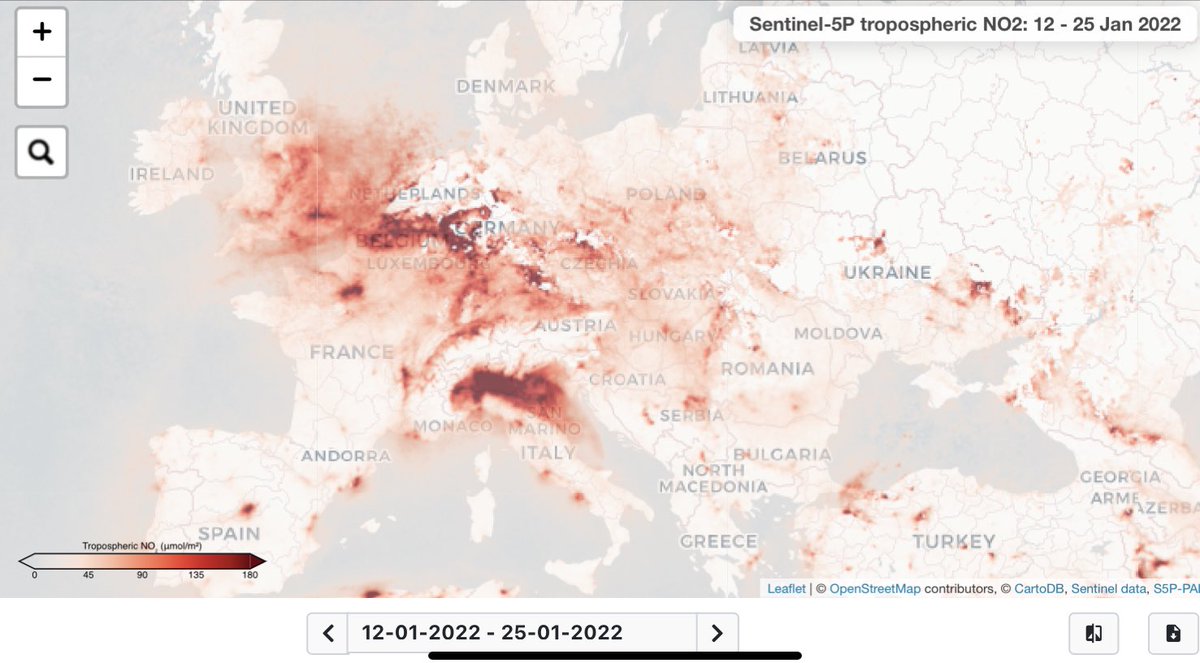 Le concentrazioni dì NO2 delle ultime due settimane in Europa e in Pianura Padana fino a ieri. Ma qualcuno ne parla? I politici si agitano? Fanno proposte? Facciamo il lockdown delle auto? <a href="/FontanaPres/">Attilio Fontana</a> <a href="/zaiapresidente/">Luca Zaia</a> <a href="/Alberto_Cirio/">Alberto Cirio</a> @MiTE_IT