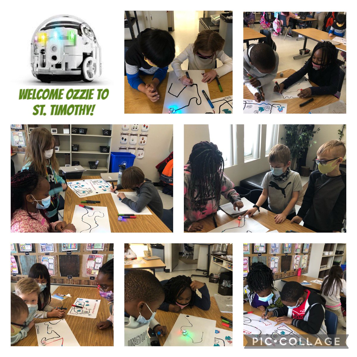 StTimothyRegina's tweet image. The Ozobots are back at St. Timothy!📣😄🥳 Yes! Here’s to creative & computational thinking as Ss learn the fundamentals of coding!🙌 Excited to work alongside teachers as we dive into cross-curricular connections with Ozzie & his peeps! #RCSDlearn @RCSD_No81 #RCSDtech @SaskCode