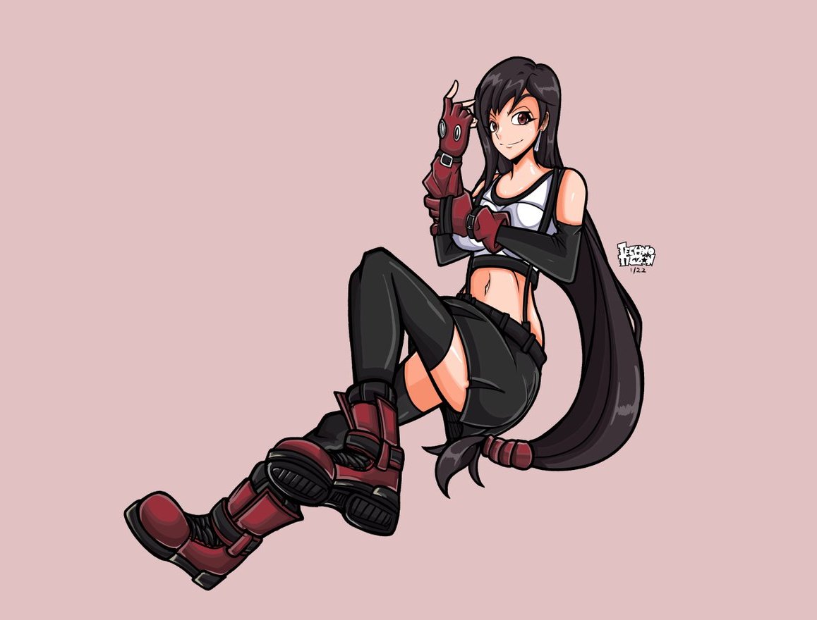 Tifa Lockhart (from Final Fantasy VII) + Tifa holding and posing like an It...