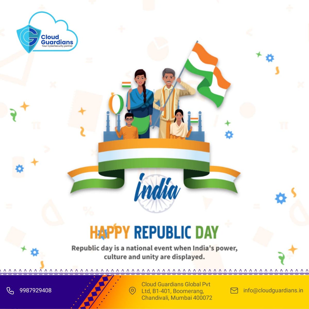 cloud_guardians's tweet photo. Let's celebrate our Freedom
Wish you all a very Happy Republic Day
#RepublicDay2022 #CyberAttack #cloudsecurity #cloudservices https://t.co/4H3f67ar1R