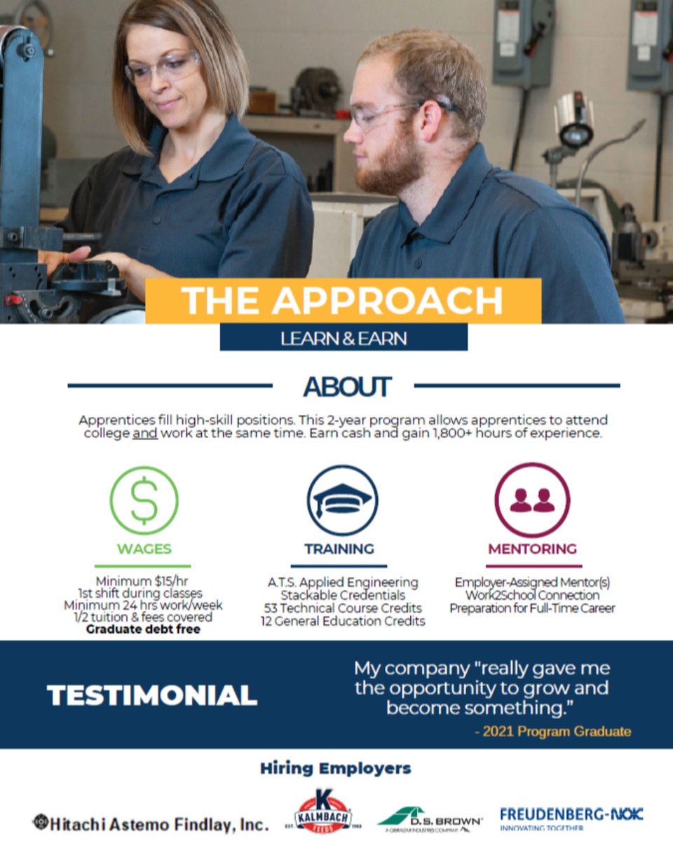 MillstreamCC's tweet image. Looking for an opportunity after high school to work and go to school all while being trained and mentored? Look no further than @RaiseTheBarFHC Manufacturing Apprenticeship program! Learn more by visiting raisethebarhancock.org/manufacturing-… #theSTREAM #corevalue3 #embraceopportunities