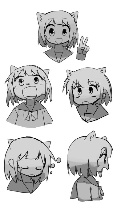 ぱっつんちゃん昔書いたのと比べてたら思ったより変わっちゃってる左の絵はゆゆ式とかを結構描いてたから大分その成分強めだし可愛い 