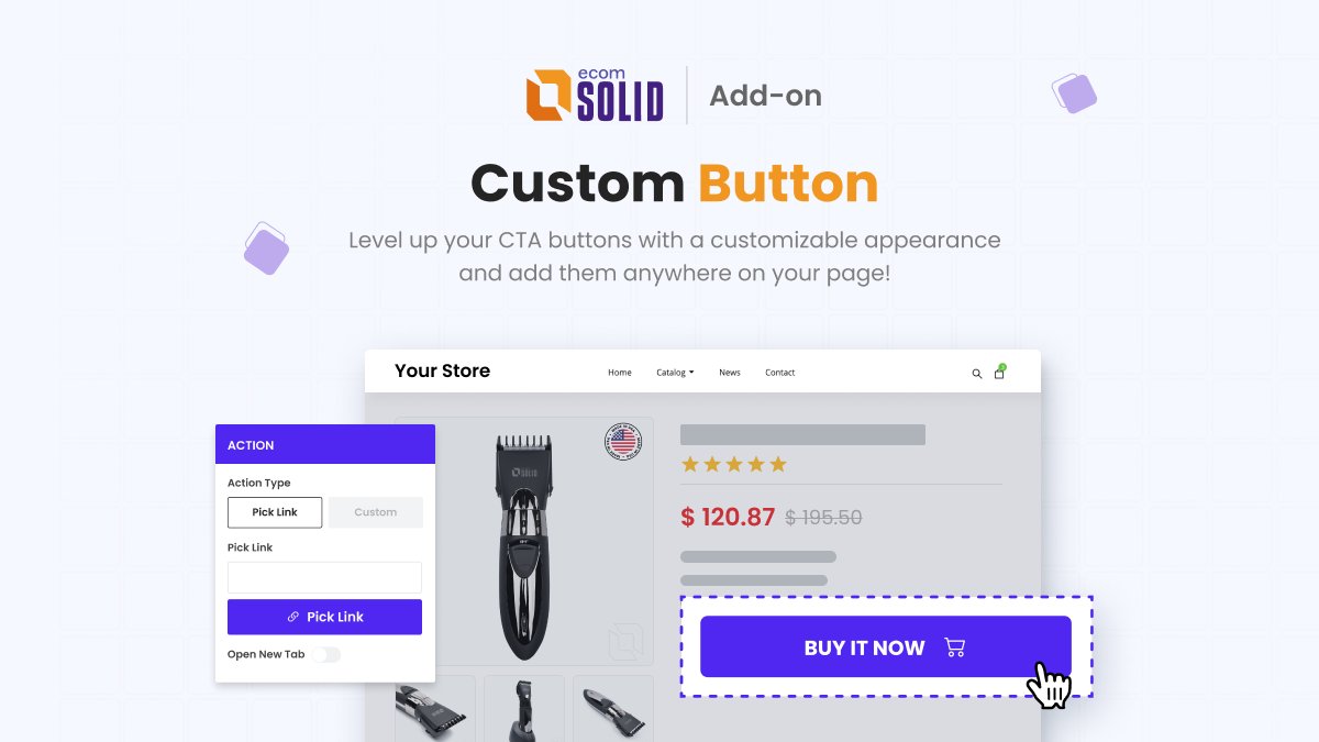 ecomsolid's tweet photo. Tune-up the appearance of your Call-to-Action (CTA) buttons &amp; draw buyers’ attention with our new Custom Button add-on 🔥

Transform how customers interact with your site to drive conversion &amp; expand your business at 👉🏻 https://t.co/2BUzr6EK4E https://t.co/BINtT1qePQ