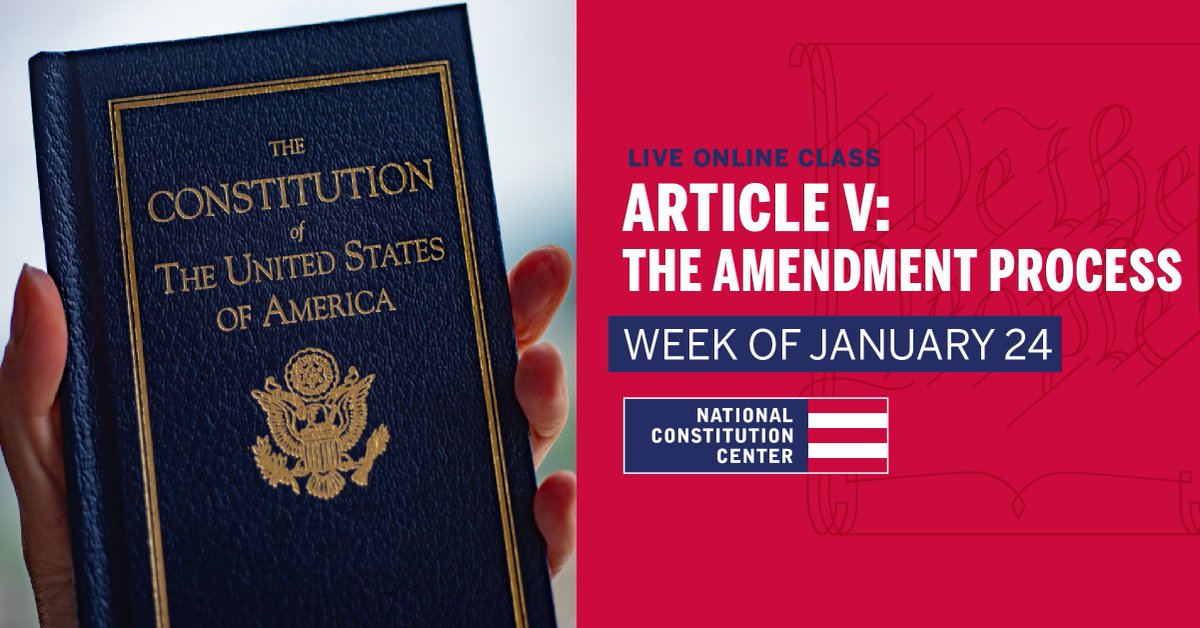 America’s founders knew they didn’t have a monopoly on constitutional wisdom—that’s why they set out a formal amendment process! Register for introductory classes at 12 p.m. and advanced classes at 2 p.m. ET today to learn about the amendment process: ow.ly/gGtM50HBnmJ
