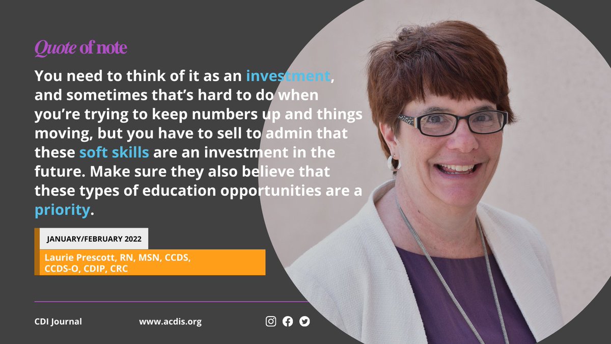 #CDI Journal quote of note: "You need to think of it as an investment, and sometimes that’s hard to do when you’re trying to keep numbers up and things moving, but you have to sell to admin that these soft skills are an investment." Read the full edition: ow.ly/GUMV30s6Ysq