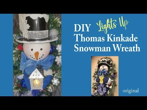 Thomas Kinkade A Warm Winter Welcome Snowman Wreath  youtube.com/watch?v=iKqQkI…