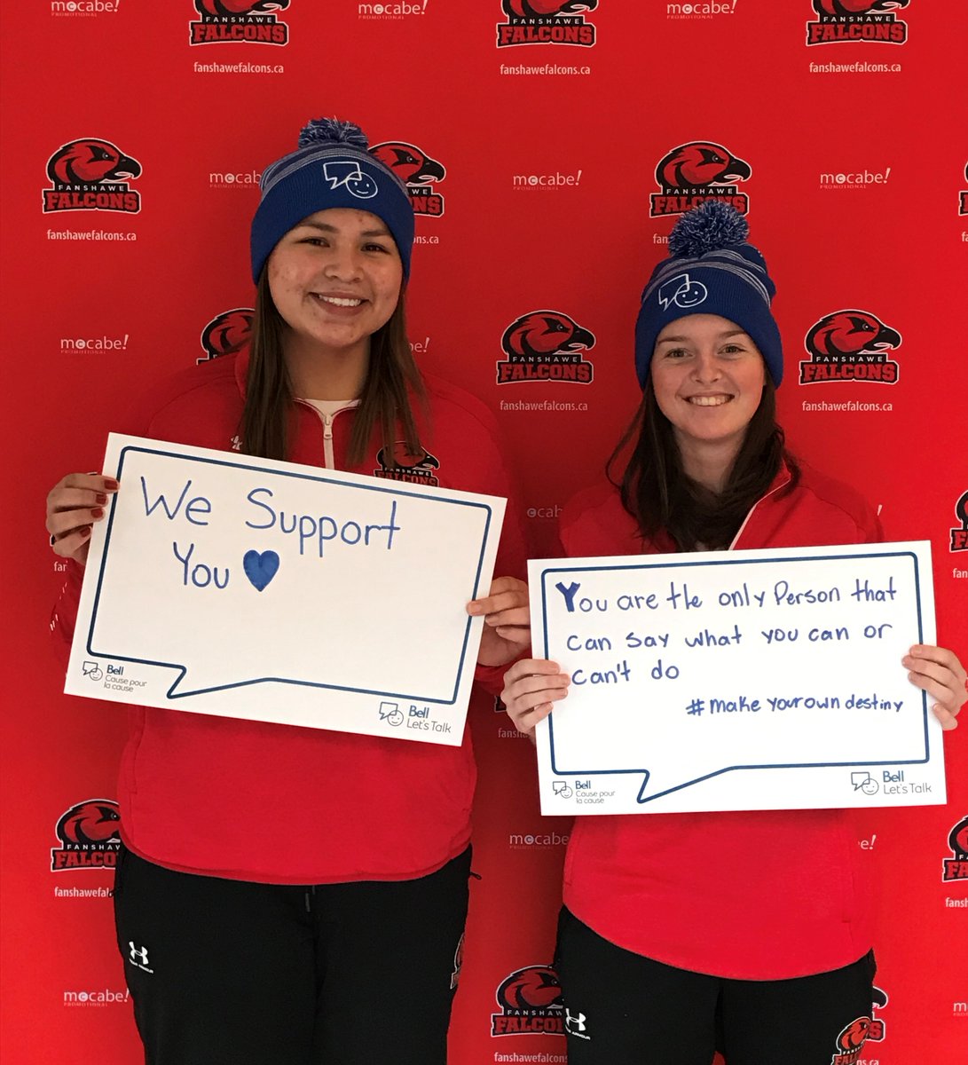 FanshaweFalcons's tweet photo. Together, we are stronger. You are not alone! #BellLetsTalk https://t.co/CIL98MOCaz