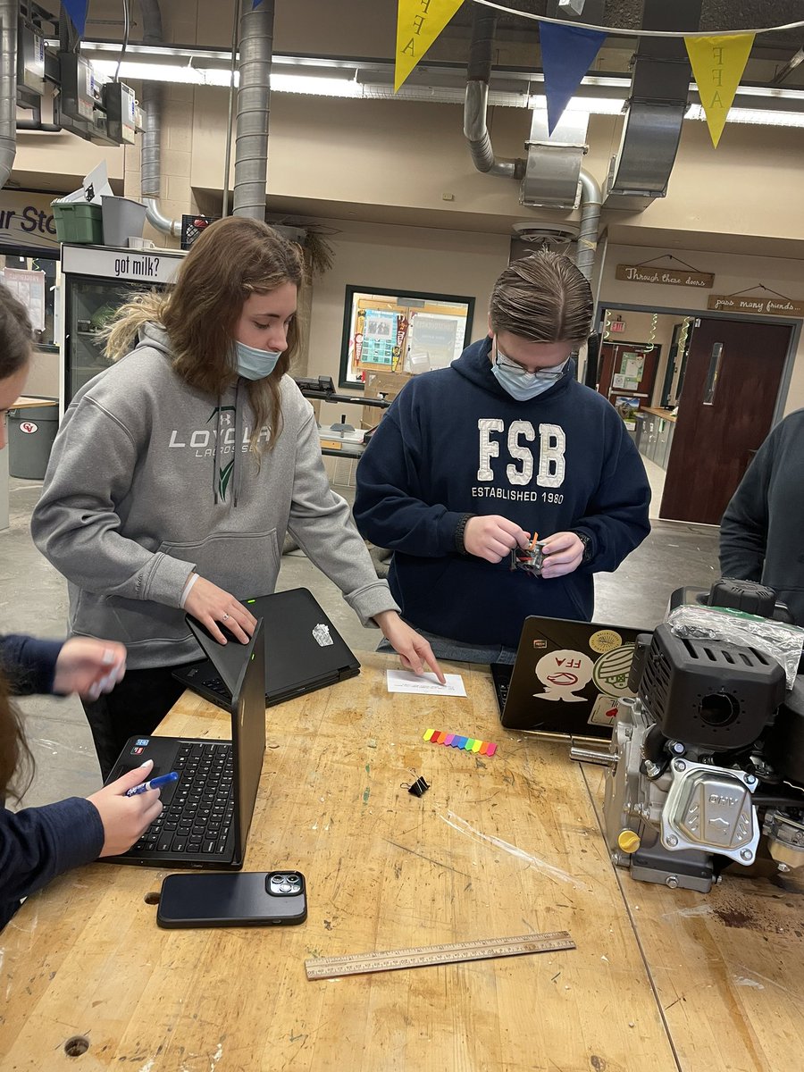 CV_AgSciences's tweet image. What are the parts of a carburetor? Our #AgPowerTech class can tell you! Ms. @TaylorHalbleib created a station rotation to help clarify carburetor terminology and how a carburetor operates before students remove the carburetor from their engines later this week! #psuaged22