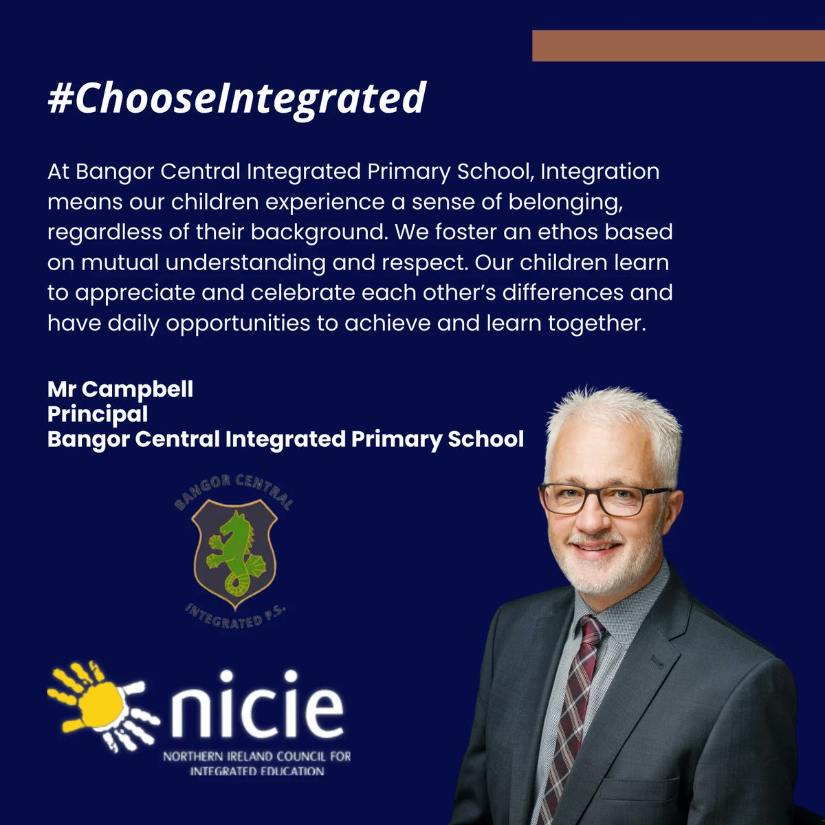 A commitment to fairness is at the heart of how #IntegratedSchools approach education. Mr Campbell, Principal at Bangor Central Integrated PS highlights the Integrated ethos of empowering children to celebrate uniqueness and foster a sense of belonging. 

#ChooseIntegrated