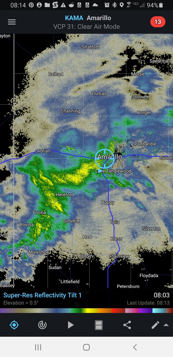 AMWWX's tweet image. Measured exactly 0.5" snow at 8am with mesoscale band bringing at least 1"/hr rates. #phwx #txwx @NWSAmarillo