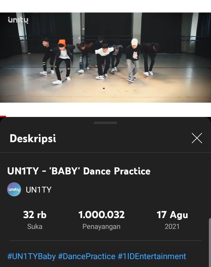 suci_ar5N's tweet photo. Happy 1M Views for @UN1TY_Official - Baby Dance Practice 🙌🙌🙌

#UN1TY #UN1TY8thSingle #SoBadByUN1TY #BillboardHotTrendingSongs https://t.co/nhkvvoLCy5