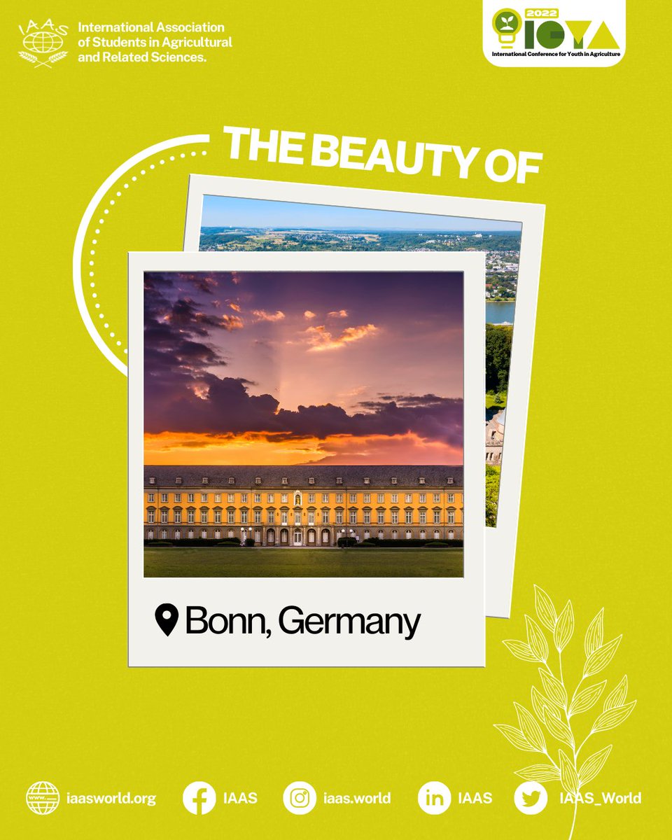 IAAS_World's tweet photo. Hello FamilIAAS!

As the previous capital of West Germany, the city of Bonn has a lot of remarkable places to visit with also beautiful history waiting for you to discover it yourself. Double your experience by joining ICYA offline conference at Bonn, Germany!
(cont.) https://t.co/AxBPAW3uGr