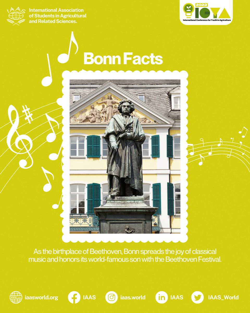 IAAS_World's tweet photo. Hello FamilIAAS!

As the previous capital of West Germany, the city of Bonn has a lot of remarkable places to visit with also beautiful history waiting for you to discover it yourself. Double your experience by joining ICYA offline conference at Bonn, Germany!
(cont.) https://t.co/AxBPAW3uGr