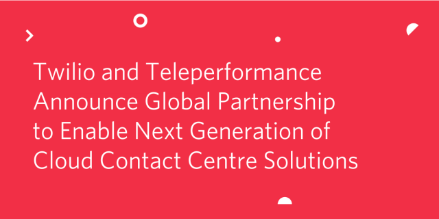 dirschauer's tweet photo. Twilio and Teleperformance are working together to give companies access to Twilio's best in class technology combined with Teleperformance’s 40 years in Customer Experience. ​ https://t.co/q5thrjqJZE https://t.co/cfvYNCqSg9