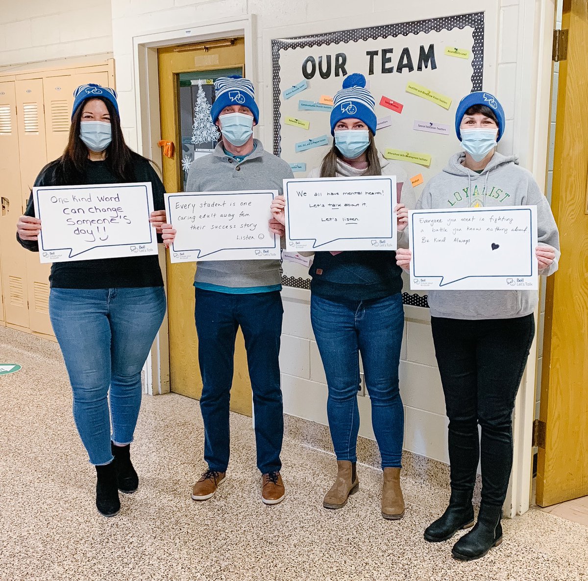 MentalHlth_LDSB's tweet photo. Grateful for a supportive Educational Services admin team who support conversations about mental health everyday. Also grateful to all the Ed Services staff who work in schools everyday directly supporting student well-being. Thank you! #BellLetsTalk https://t.co/AvrqpXAoiq