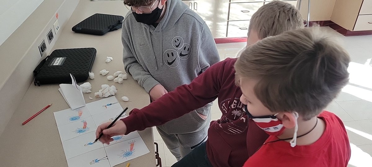 SCIENCEwithKedz's tweet photo. 6th grade scientists making storyboards and neuron models, as they prepare to film a stop motion animation showing how signals travel through the nervous system.
@PagePanthers #wearelamphere https://t.co/9VnseKKaHb