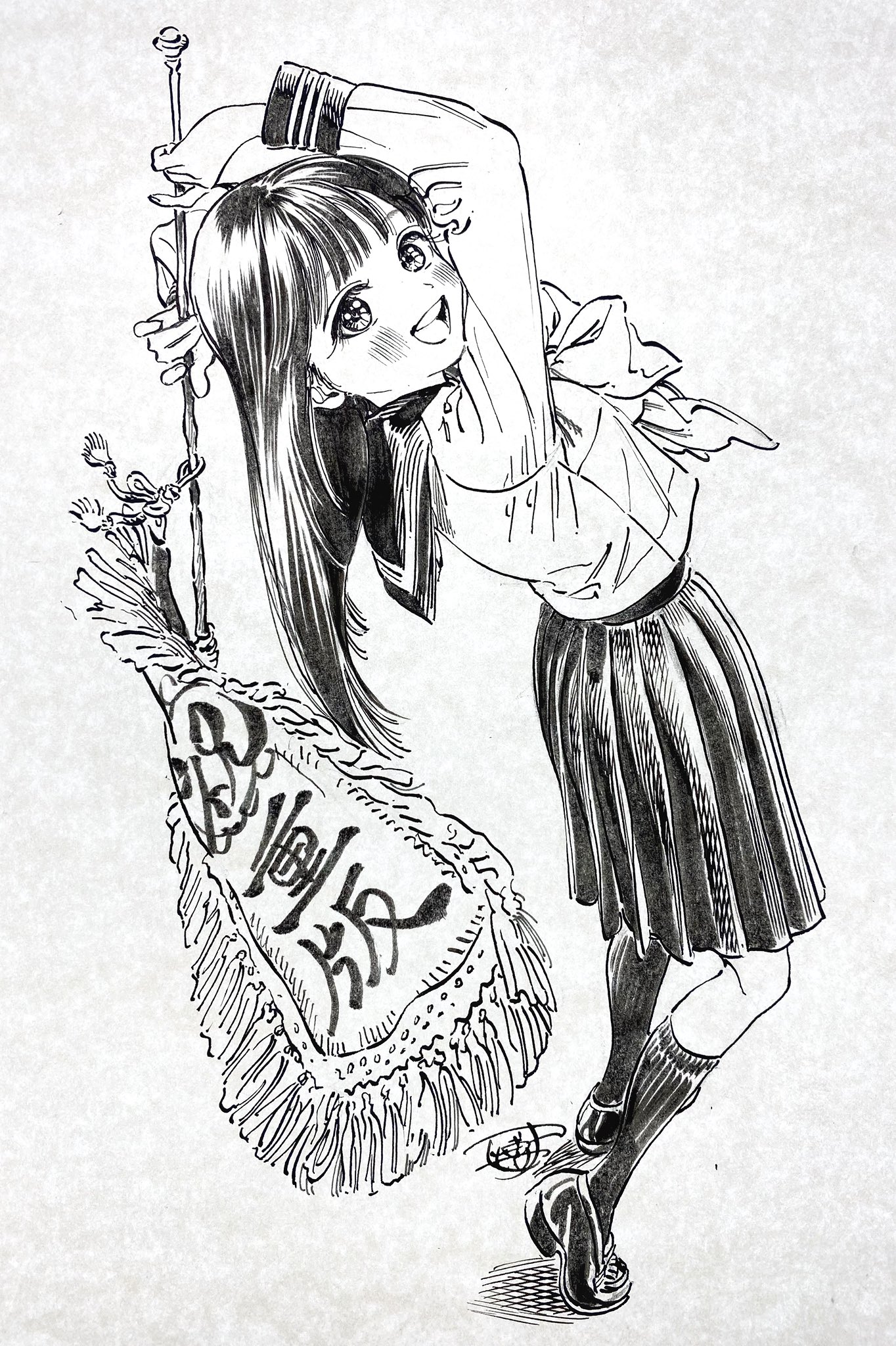 博 イラスト集 複製原画 直筆サイン 明日ちゃんのセーラー服 8月29日