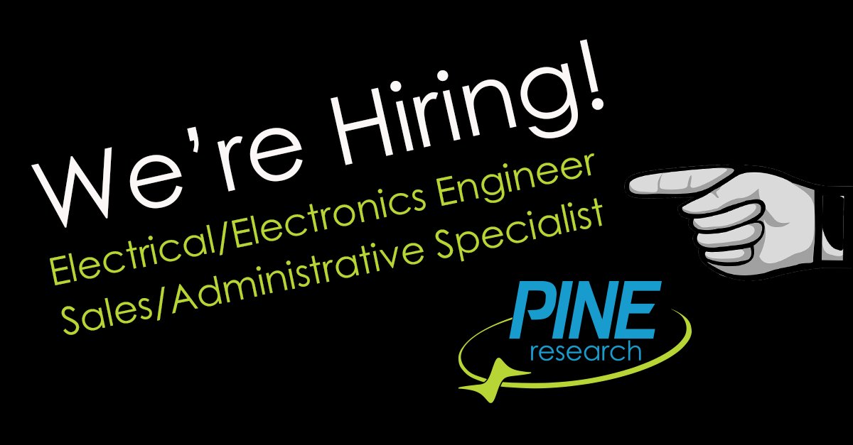 Pine Research Instrumentation is hiring!  Do you know an #electricalengineer or #electronicsengineer who would love to work with a great team in Durham, NC? 

pineinstrument.com/wp-content/upl…