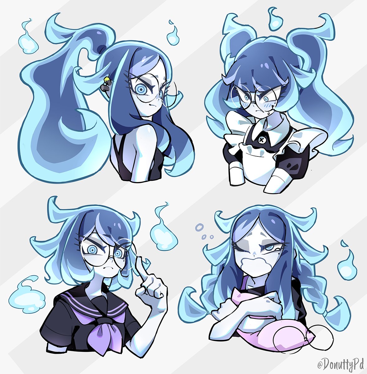「Ghost girl with various hairstyles
#orig」|ピーディー🍩PDのイラスト
