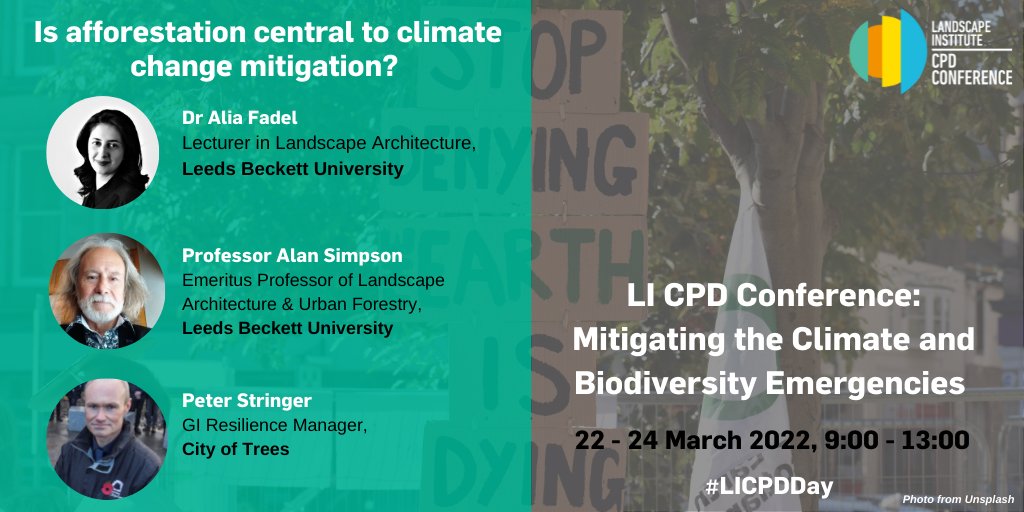 Is #afforestation central to #climatechange mitigation? 
Join Peter Stringer <a href="/CityofTreesMcr/">City of Trees</a>, exploring working towards a Greener More Resilient Greater Manchester.
Dr Alia Fadel, <a href="/leedsbeckett/">Leeds Beckett</a> will discuss the valu... <a href="/leedsbeckett/">Leeds Beckett</a>
#LICPDDay #Biodiversity bit.ly/3Hjugj3?utm_ca…