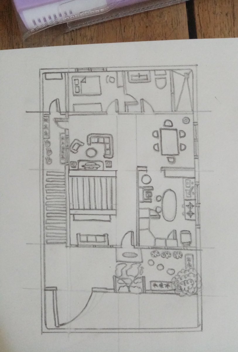 SkerdArki's tweet photo. Art dump of my Grade 12 palaban self. My very first floor plan 🥴❤️ https://t.co/XzVYGMeOIr