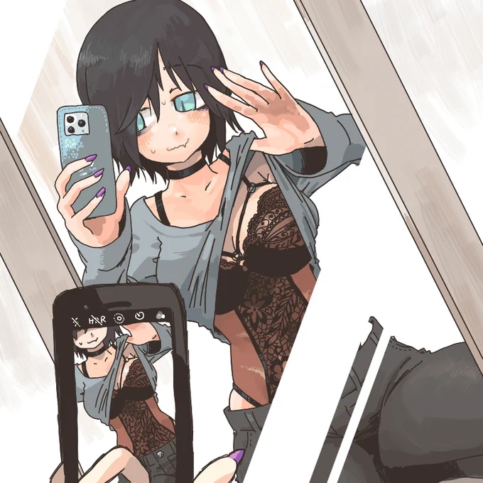 新しいインナーを買った報告をしてくれる長沼さん(リプルさん@ripple2oumaさんのコ) 
