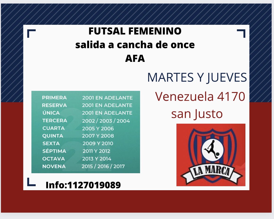 lamarcafutsal's tweet photo. Futsal femenino incorpora jugadoras. Con salida a AFA 💙❤️💙 https://t.co/B2iRbnA21J