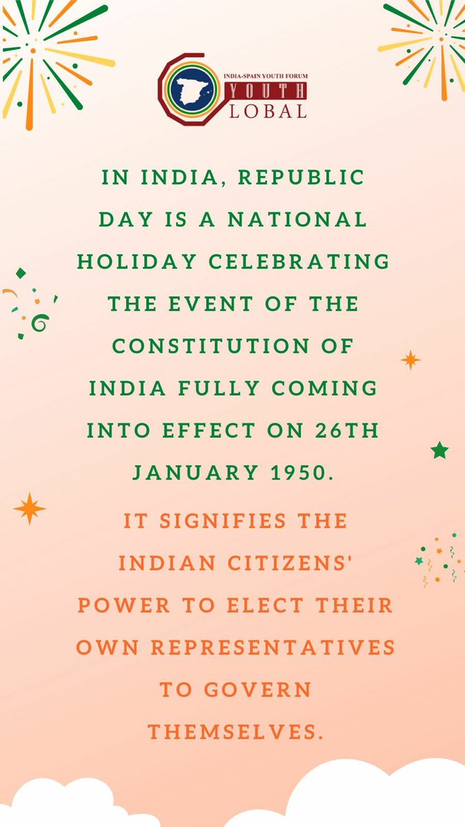 GY_ISYF's tweet photo. India-Spain Youth Forum wishes you a very Happy Republic Day. https://t.co/ZlFD8AJzms