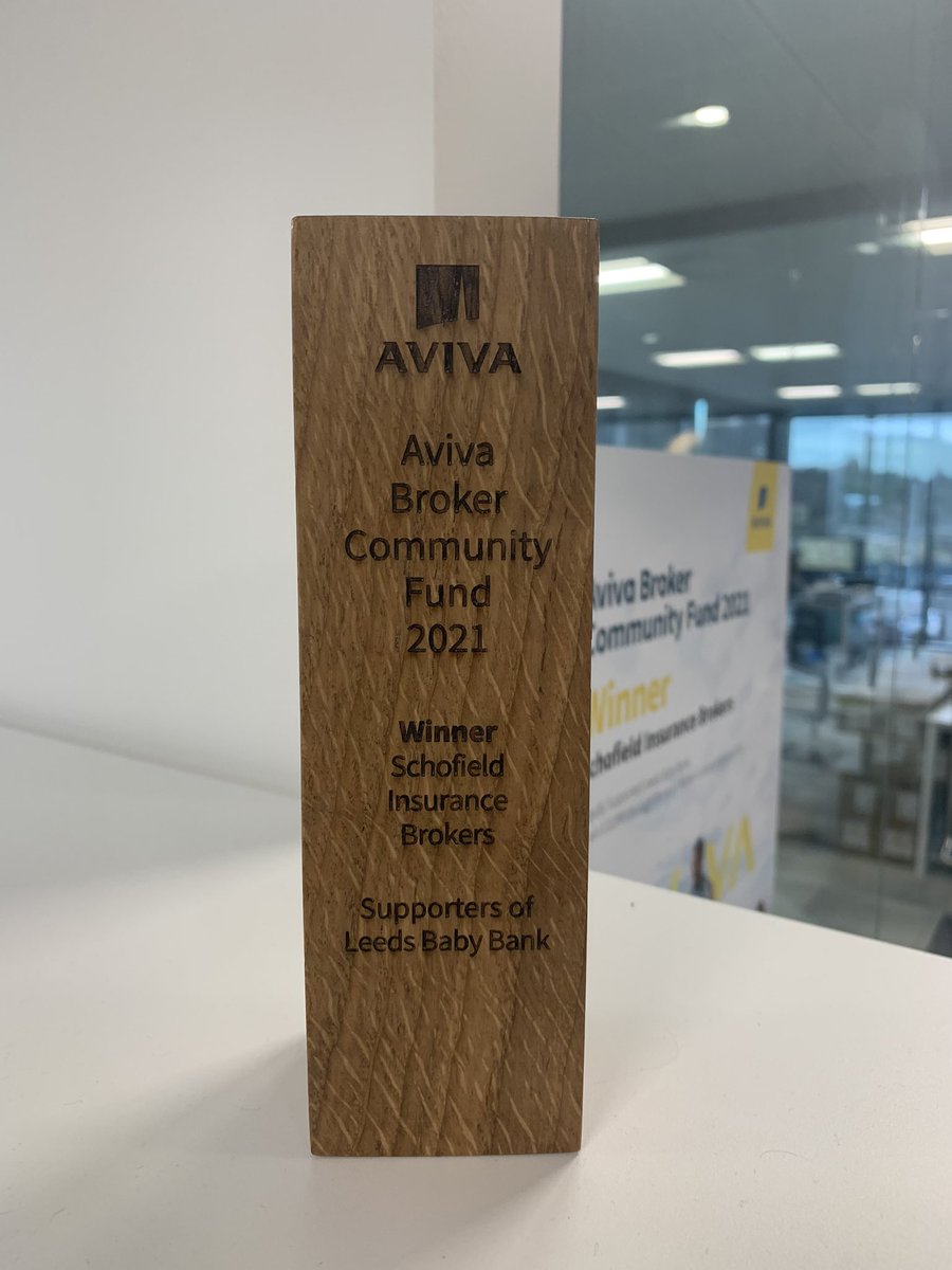 Our trophy from <a href="/AvivaBrokerUK/">Aviva Broker UK</a> has arrived today following our success in getting Leeds Baby Bank £10,000 from the <a href="/AvivaUK/">Aviva UK</a> Broker Community Fund awards #community #success