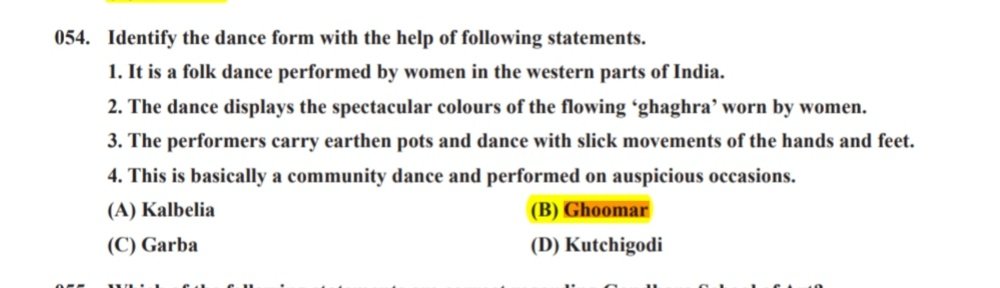 digvijaysinhee's tweet photo. @dineshdasa1 Hi sir,
With reference to CSP-1 Que- 54 of Preliminary Exam of Advt. No. 30/2021-22.
Ghoomar is performed by Bhil tribe as per Ministry of culture, Rajputs as per INDIA Unity in Cultural Diversity by NCERT.The video do not shows use of earthen pots during performance of dance. https://t.co/g2ocHU2yGX