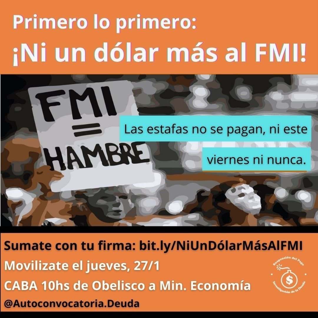HumbertoTumini's tweet photo. Mañana nos movilizaremos en todo el país para que el gobierno no le pague el viernes U$S 718 millones al FMI. Ni tampoco U$S 369 millones el martes. Las estafas, como esta de la deuda de Macri con el Fondo, no se deben pagar. Menos con los sufrimientos del pueblo argentino. https://t.co/fmeDnuijoU
