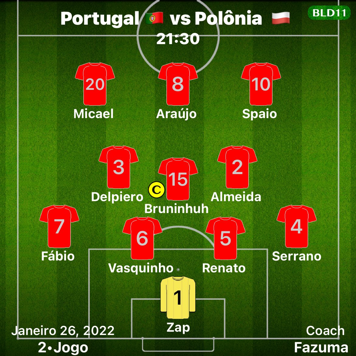Selecaoptx11's tweet photo. Dia de jogo ⚽️

🏆 Liga das nações 
 5ª Jornada 🇵🇹 x 🇵🇱
⌚️ 21:00 
📅 26 Janeiro 
📺 Transmissão —> https://t.co/e4iiLvZKgo

Contamos com o teu apoio🇵🇹

#VamosComTudo 

Força Portugal🇵🇹 https://t.co/9Bj4hS4jSn