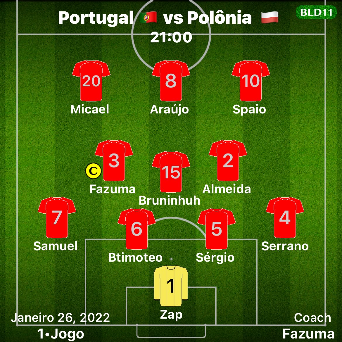 Selecaoptx11's tweet photo. Dia de jogo ⚽️

🏆 Liga das nações 
 5ª Jornada 🇵🇹 x 🇵🇱
⌚️ 21:00 
📅 26 Janeiro 
📺 Transmissão —> https://t.co/e4iiLvZKgo

Contamos com o teu apoio🇵🇹

#VamosComTudo 

Força Portugal🇵🇹 https://t.co/9Bj4hS4jSn
