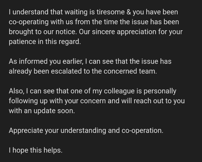 Shinkamya's tweet photo. @AmazonHelp They have same replies since it was started. 
They are just hoping things
 I don't know how it's helping me? https://t.co/SeuGXwI0gQ