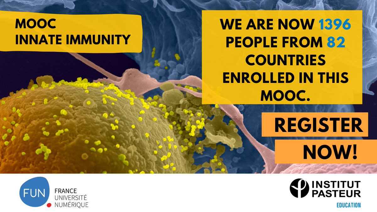 🎉MOOC Innate Immunity
REGISTER NOW: fun-mooc.fr/fr/cours/innat…
This MOOC describes the players and the whole orchestra involved in innate immunity against pathogens.
<a href="/institutpasteur/">Institut Pasteur, since 1887</a>
 <a href="/FunMooc/">France Université Numérique</a> <a href="/ImmunoBladder/">Molly Ingersoll</a>
