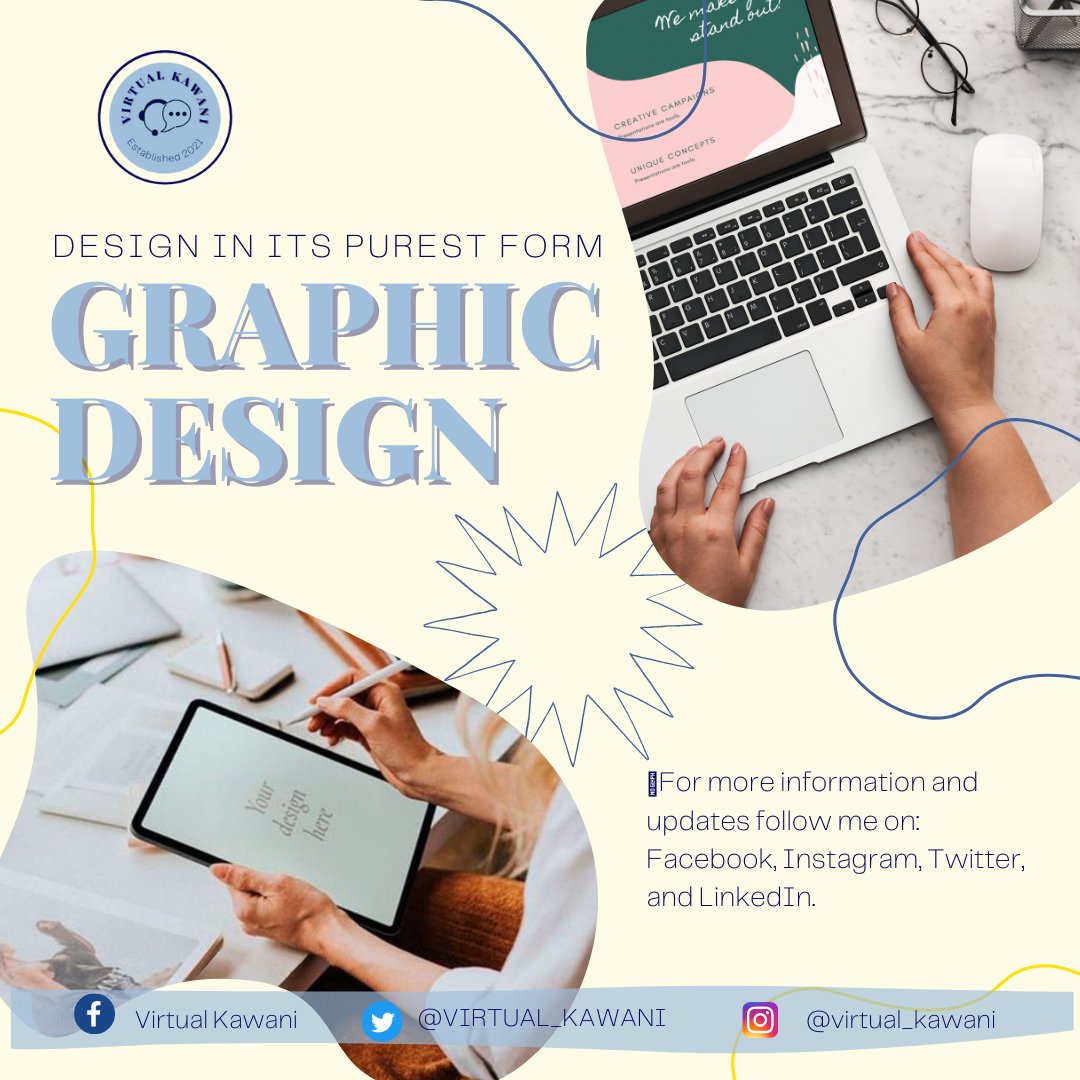 virtual_kawani's tweet photo. Design in its purest form!
💻Graphic design is a form of art in which people create visual imagery in order to convey the message. 
📢For more information and updates follow me on Facebook, Instagram, LinkedIn.

‼️ https://t.co/0GKZnR8aKu

#graphics  #artistic https://t.co/mbravtbAQX