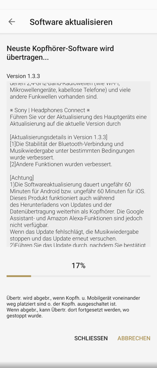 Mal wieder ein neues Update. 

#SonyWF1000XM4