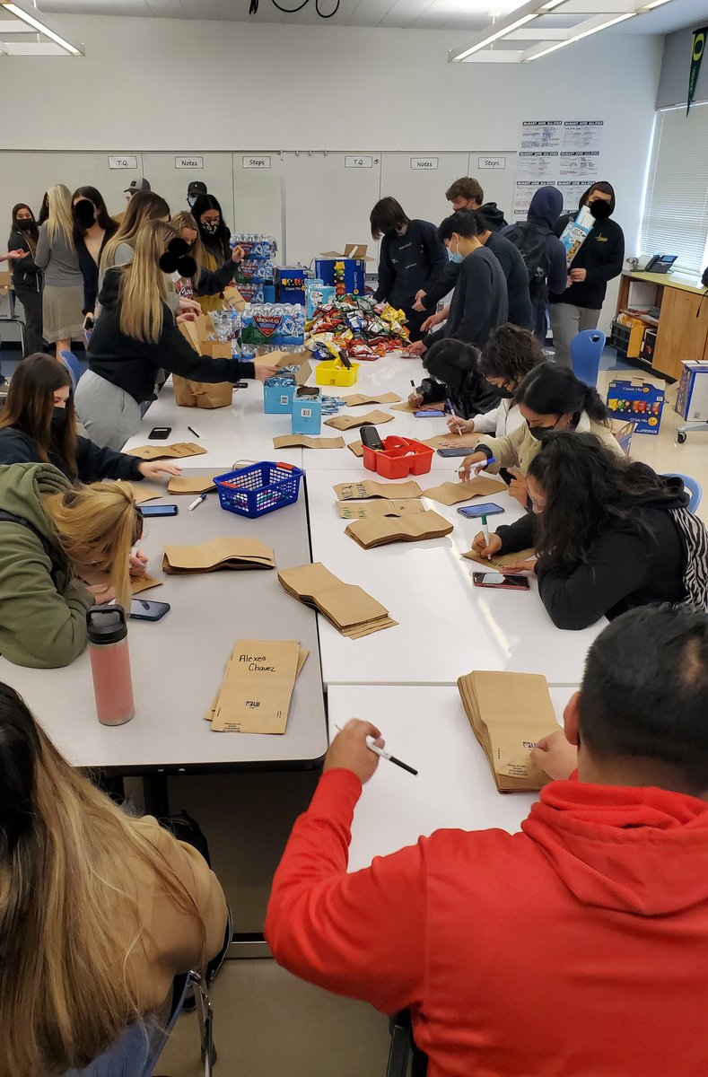 AVID seniors assemble and deliver Final Exam kits to every AVID student, complete with AVID pencil for all those tests. #AVIDfamily #yougotthis 💙✏
